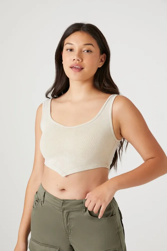 V Hem Rib Crop Top