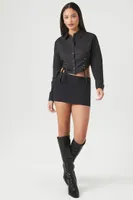 Women's Lace-Up Cropped Shirt