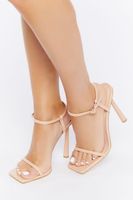 Women's Faux Patent Leather Heels in Nude, 8