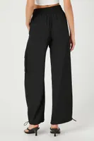 Women's Toggle Cargo Joggers in Black Small