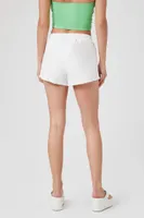 Women's Frayed Drawstring Shorts in Ivory Small