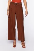 Women's Belted Straight-Leg Cargo Pants