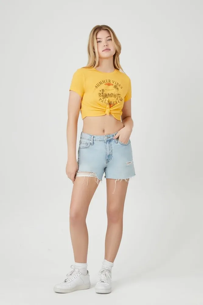 Women's Palm Beach Graphic T-Shirt in Yellow Small