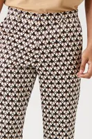 Men Geo Print Slim-Leg Pants in Cream, 32