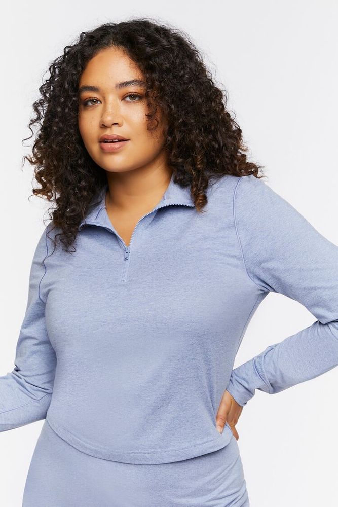 Women's Half-Zip Top in Blue Mirage, 0X