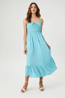 Women's Flounce-Hem Midi Dress in Baby Blue, XL