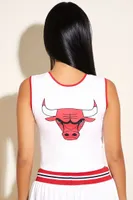 Women's Chicago Bulls Cropped Tank Top in White Large