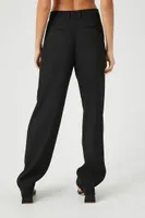 Women's High-Rise Straight-Leg Trousers in Black Large