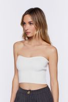 Women's Sweater-Knit Tube Top in Vanilla, XL