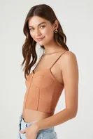 Women's Cropped Bustier Cami in Praline Medium