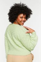 Women's Textured Cardigan Sweater in Pistachio, 0X