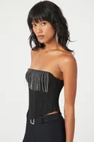 Women's Rhinestone Fringe Tube Top