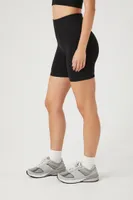 Women's Active Seamless Biker Shorts in Black Large