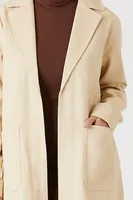 Women's Notched Twill Trench Coat in Vanilla Medium