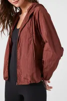 Women's Hooded Windbreaker Jacket in Brown Small