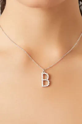 Women's Rhinestone Initial Pendant Necklace