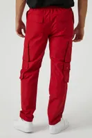 Men Drawstring Cargo Joggers Ruby