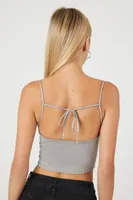 Women's Tie-Back Cropped Cami in Silver Medium