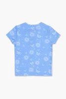 Girls Butterfly & Sun Print Top (Kids) in Blue, 5/6