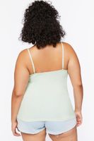 Women's Basic Organically Grown Cotton Thin Strap Cami in Mint, 0X