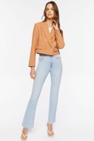 Women's Double-Breasted Cropped Blazer Natural