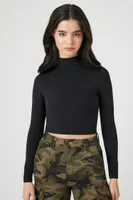 Women's Seamless Mock Neck Crop Top