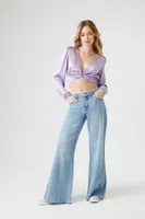 Women's Twisted Satin Crop Top