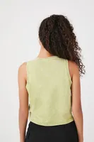 Women's Mineral Wash Muscle T-Shirt in Olive Small