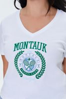 Women's Montauk Tennis Club T-Shirt in White/Green, 0X