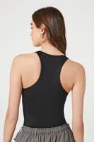 Women's Contour Racerback Tank Bodysuit in Black, XS