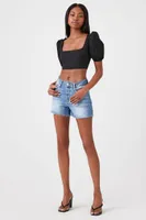 Women's Poplin Cutout Crop Top