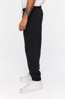 Men Fleece Drawstring Joggers in Black, XXL