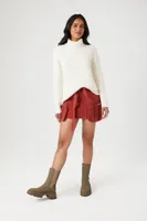 Women's Twill Utility Cargo Mini Skirt in Brick Small