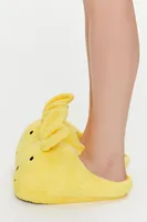 Women's Plush Bunny Indoor Slippers in Yellow Medium