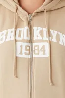 Women's Fleece Brooklyn Zip-Up Hoodie in Pine Bark, 3X