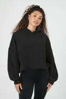 Women's Fleece Drop-Sleeve Hoodie in Black, S/M