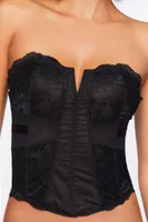 Women's Lace Lingerie Corset in Black, XL