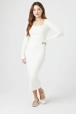 Women's Bodycon Midi Dress in Vanilla, XS