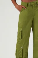 Women's Flare-Leg Cargo Pants in Olive Medium