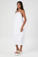 Women's Halter Shift Midi Dress in White Medium