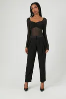 Women's High-Rise Ankle Trousers in Black, XS