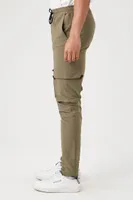 Men Skinny Drawstring Joggers in Olive Large