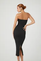 Women's Contour Bodycon Tube Midi Dress in Black Small