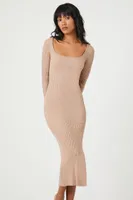 Women's Thigh-Slit Midi Sweater Dress