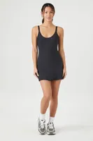 Women's Active Twist Cutout Mini Dress in Black, XS