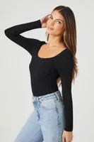 Women's Seamless Cutout Bodysuit in Black Small