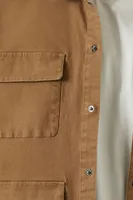 Men Long-Sleeve Pocket Shirt in Deep Taupe Small