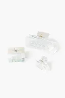 Geo Claw Hair Clip Set in Clear