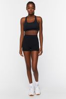 Women's Active Seamless Biker Shorts in Black Large