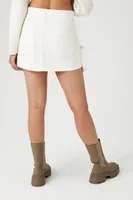 Women's Twill Utility Cargo Mini Skirt in Ivory, XS